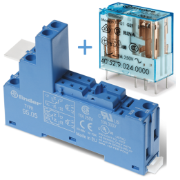 Finder - LOT - Relais Industriel 2RT - 24VDC + Embase Relais - Réf : 405290240000+9505SPA