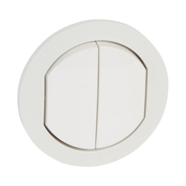Legrand Céliane - Enjoliveur double allumage blanc - IP44 - 067802