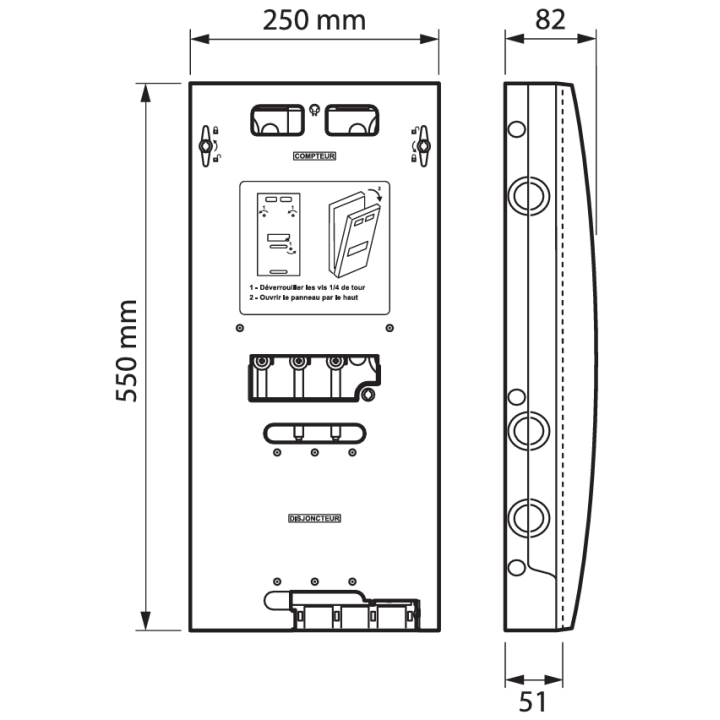 Legrand - Platine pour Disjoncteur branchement + Compteur - TRI - DRIVIA 13M et 18M - Réf.: 401184