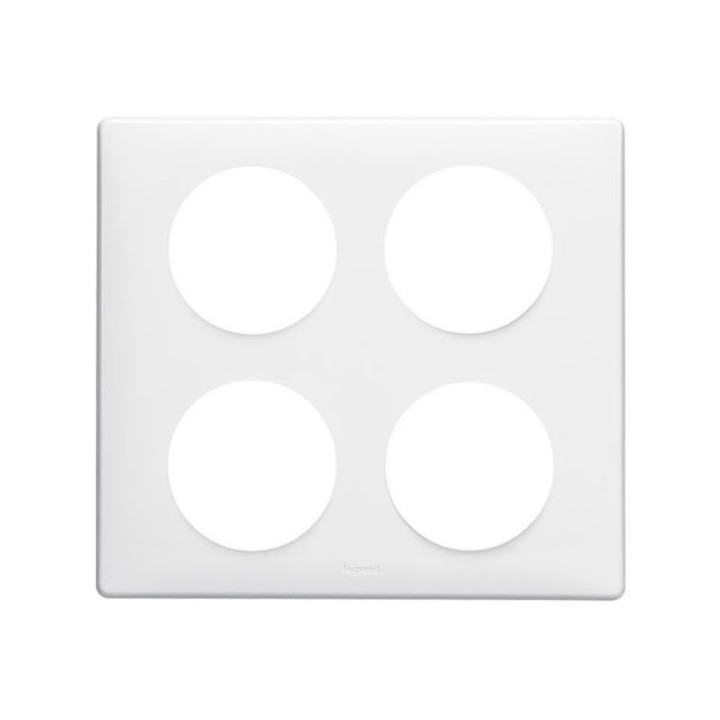 Legrand Céliane - Plaque 2 x 2 postes - Blanc - Réf : 068608