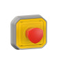 Legrand - Plexo - Coup de poing d'urgence - poussoir - Encastré - déverrouillage 1/4 tour - IP55/IK08 - Réf : 069549L+069681L