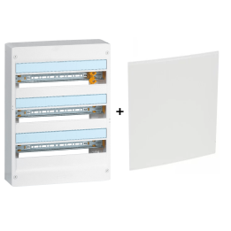 Legrand - Plaque de fond pour coffret ou rehausse 18M - 3R + tableau 54M - 401253+401223