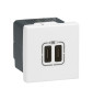 Legrand - Prise chargeur USB 2 - Type-C -  3A - 5V - 15W - 230V - 2 Modules - Réf : 077590