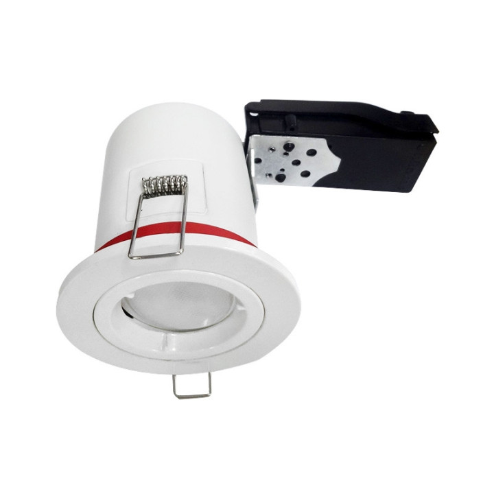 Miidex - Support Spot Fixe - étanche à l'air - Blanc - D.88mm - BBC - Réf : 7718