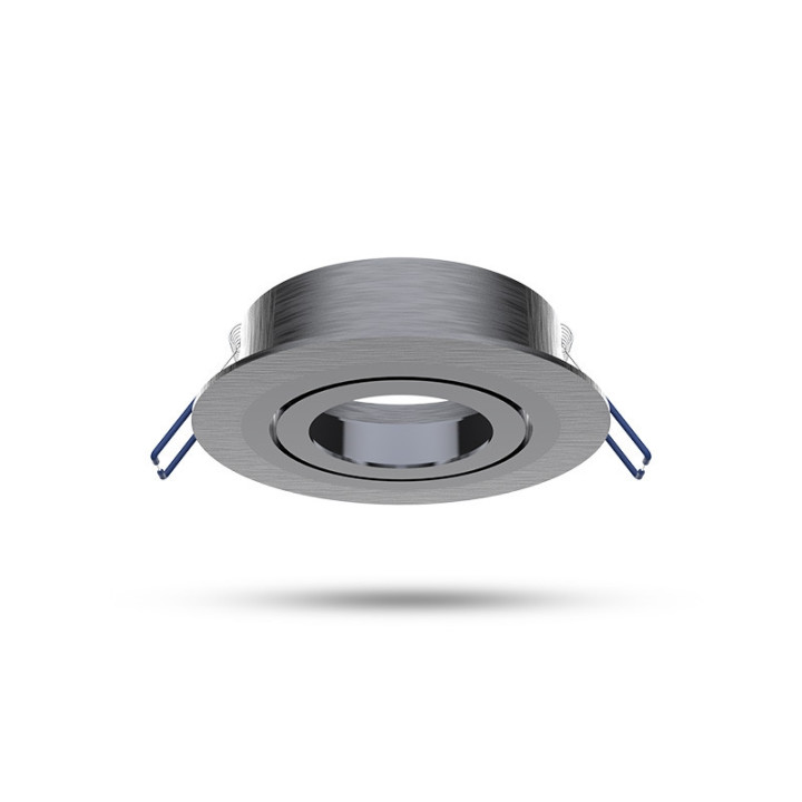 Miidex - Support de spot plafond - Rond - Orientable - Argent - Ø92 mm - Réf : 7712