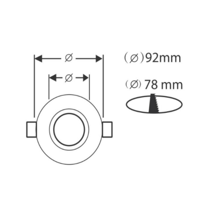Miidex - Support de spot plafond - Rond - Orientable - Argent - Ø92 mm - Réf : 7712