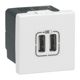 Legrand - Prise chargeur USB Type A 230V / 5V - 2 Ports - Réf : 278594L