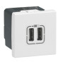 Legrand - Prise chargeur USB Type A 230V / 5V - 2 Ports - Réf : 278594L