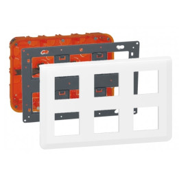 Legrand Mosaic - Kit poste de travail 2 x 3 x 2 modules - Encastré - Blanc - Réf : 080126+080266+078832L