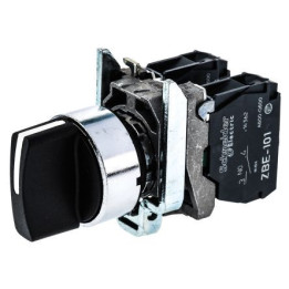 Schneider - Harmony bouton tournant noir Ø22 - à manette - 3 positions Fixes- 2F - XB4BD33