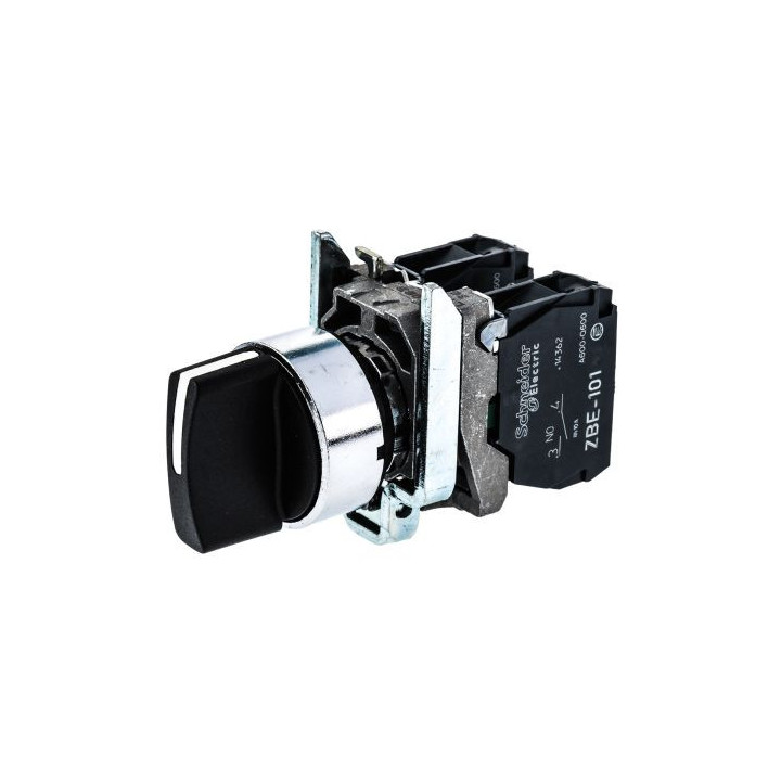 Schneider - Harmony bouton tournant noir Ø22 - à manette - 3 positions Fixes- 2F - XB4BD33