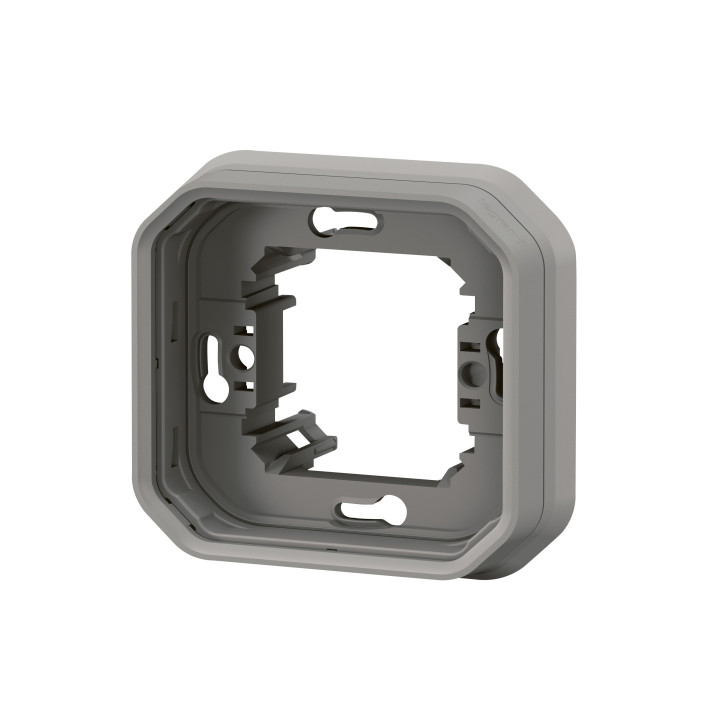 Legrand Plexo - LOT de 10 supports plaque étanche - Encastré - 1 poste - Gris - Réf : 069681Lx10