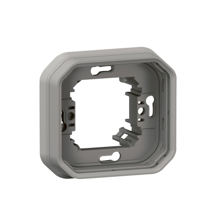 Legrand Plexo - LOT de 10 supports plaque étanche - Encastré - 1 poste - Gris - Réf : 069681Lx10