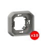 Legrand Plexo - LOT de 10 supports plaque étanche - Encastré - 1 poste - Gris - Réf : 069681Lx10