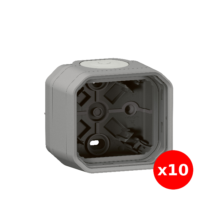 Legrand Plexo - LOT de 10 boîtiers saillie étanche composable - 1 poste - gris - Réf : 069651Lx10