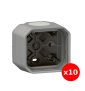Legrand Plexo - LOT de 10 boîtiers saillie étanche composable - 1 poste - gris - Réf : 069651Lx10