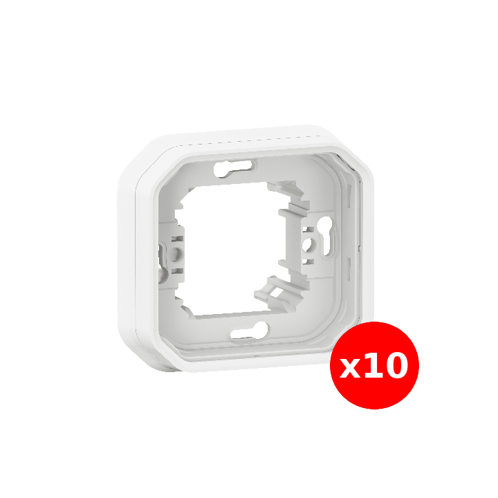 Legrand Plexo - LOT de 10 supports plaque étanche - Encastré - 1 poste - Blanc - Réf : 069692Lx10