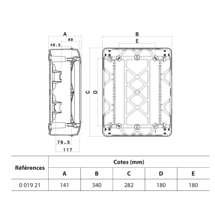 Legrand - Plexo - Coffret étanche 12 modules - 1 rangées - IP65/IK09 - Réf : 001921