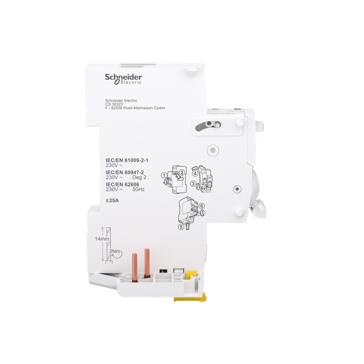 Schneider - Acti9 iDT40 - Module détecteur arc différentiel 30mA ASI 1PN 25A - Réf. A9TYA4625