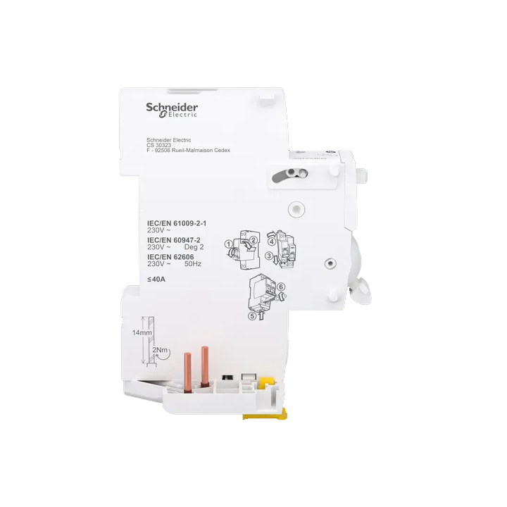 Schneider - Acti9 iDT40 - Module détecteur arc différentiel 30mA ASI 1P+N 40A - Réf : A9TYA4640