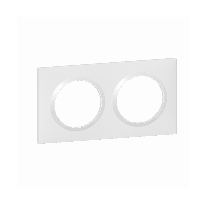 Legrand - Plaque de Finition carrée 2 Postes Dooxie - finition Blanc - Réf : 600802