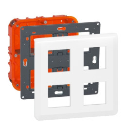 Legrand Mosaic - Kit poste de travail 2 x 2 x 2 modules - Encastré - Blanc - Réf : 080124+080264+078838L