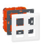 Legrand Mosaic - Kit poste de travail 2 x 2 x 2 modules - Encastré - Blanc - Réf : 080124+080264+078838L