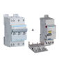 Hager - Disjoncteur 40A - 3P+N - courbe C avec Bloc différentiel 40A - 3P+N - type F - Réf : BDF440F+NFT840
