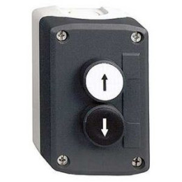 Schneider - Harmony boite - 2 boutons poussoirs Ø22 - blanc /noir - Réf : XALD222