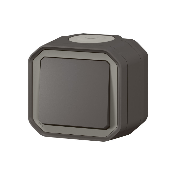 Legrand - LOT de 10 interrupteurs/va-et-vient étanche Plexo - saillie 10AX - 250V - IP55 - Anthracite - Réf : 069761Lx10