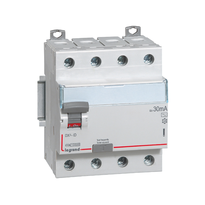 Legrand - Inter diff DX3 - ID 4P 25A - 300mA - AC - Réf : 411664