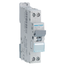 HAGER - Disjoncteur - 1P+N - 40A - VIS/VIS - Courbe C - 6KA - Réf : MJT740