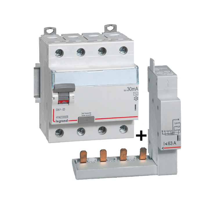 LEGRAND - Interrupteur différentiel DX3-ID 4P 40A - 30mA - A + module 4P - 411675+406301