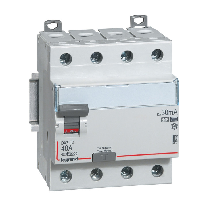 LEGRAND - Interrupteur différentiel DX3-ID 4P 40A - 30mA - HPI + module 4P - 411695+406301