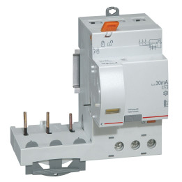 Legrand - Bloc diff adapt DX³-vis-3P-400 V-40 A-type AC-30 mA-disj 1 mod/pôle - Réf : 410471