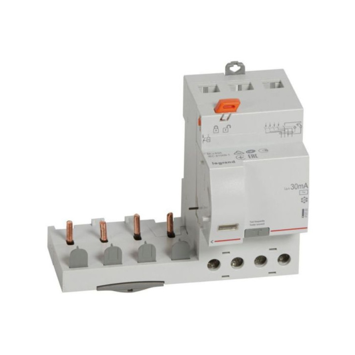 Legrand - Bloc diff adapt DX³-vis-4P-400V~-63A-typeAC-30mA-disj 1mod/pôle-câbl trad - Réf. : 410500