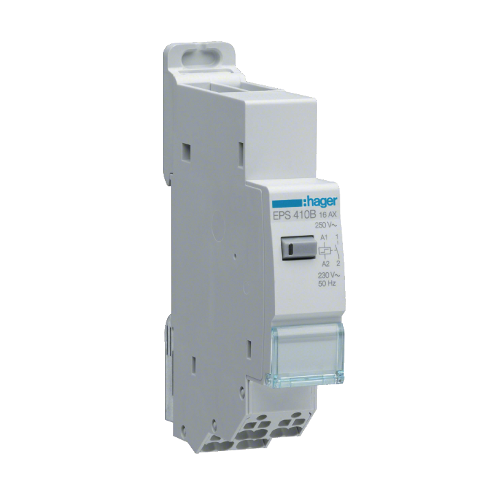 Hager - Télérupteur silencieux - Unipolaire 16A - 230V - AUTO - EPS410B