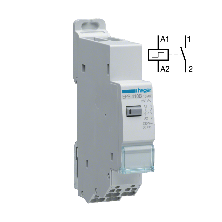 Hager - Télérupteur silencieux - Unipolaire 16A - 230V - AUTO - EPS410B