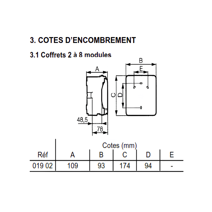 Legrand - Plexo - Coffret étanche 2 modules - IP65 - Réf : 001902