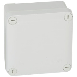 Legrand - Boîte de dérivation carrée faces lisses pour presse-étoupe Plexo 105x105x55mm - gris RAL7035 - Réf : 092020