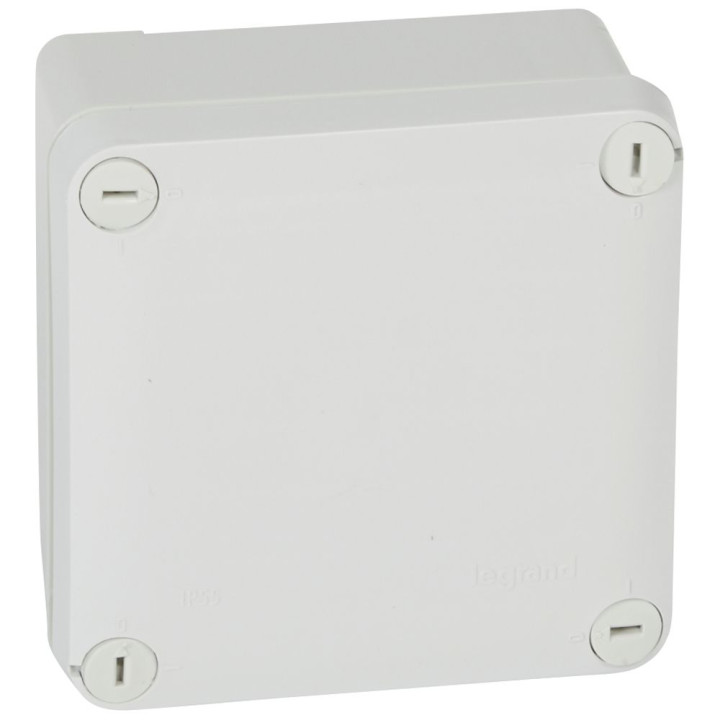 Legrand - Boîte de dérivation carrée faces lisses pour presse-étoupe Plexo 105x105x55mm - gris RAL7035 - Réf : 092020