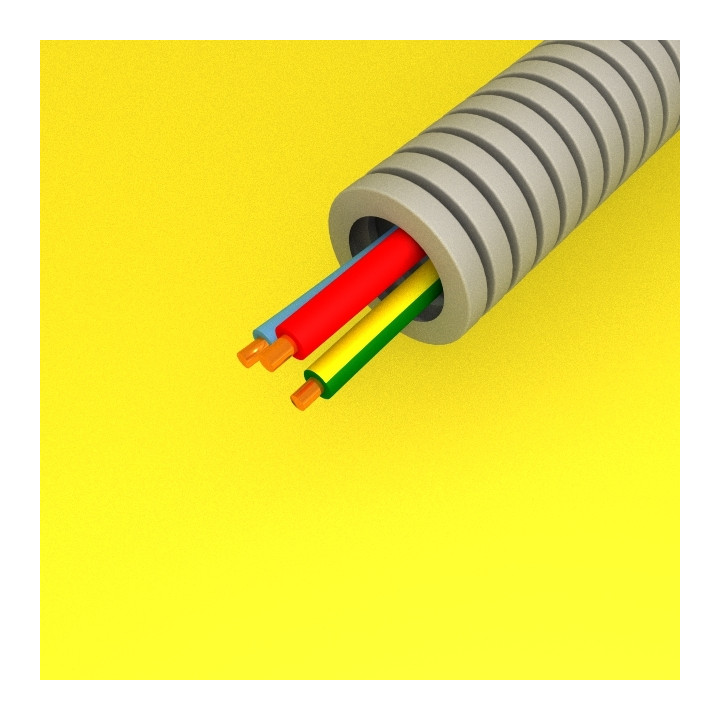 Preflex - Gaine électrique ICTA préfilée - diamètre 16 mm - 3G1,5 mm² – B/R/VJ – rouleau 100 m – Réf : PFG16E31501