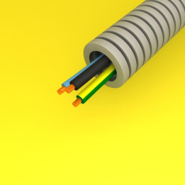 Preflex - Gaine électrique ICTA préfilée - diamètre 16 mm -  3G1,5 mm² - B/N/VJ - rouleau 100 m - Réf : PFG16E31502