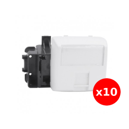 Legrand Oteo - LOT de 10 Prises RJ45 Cat. 6 FTP - saillie - composable - blanc - Réf : 086147x10