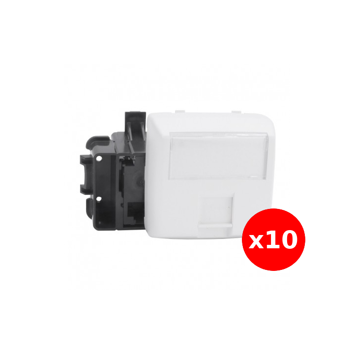 Legrand Oteo - LOT de 10 Prises RJ45 Cat. 6 FTP - saillie - composable - blanc - Réf : 086147x10