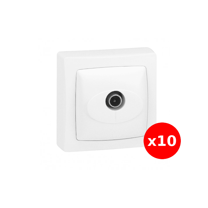 Legrand Oteo - LOT de 10 prises TV simple - Réf : 086040x10