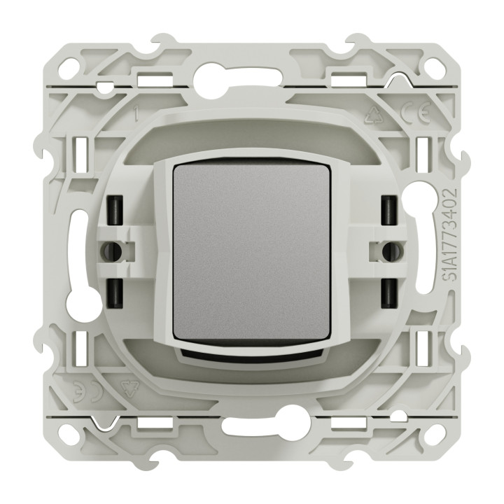 Schneider - Prise simple TV Odace - Alu - Antenne - Bornes auto - Réf : S530445
