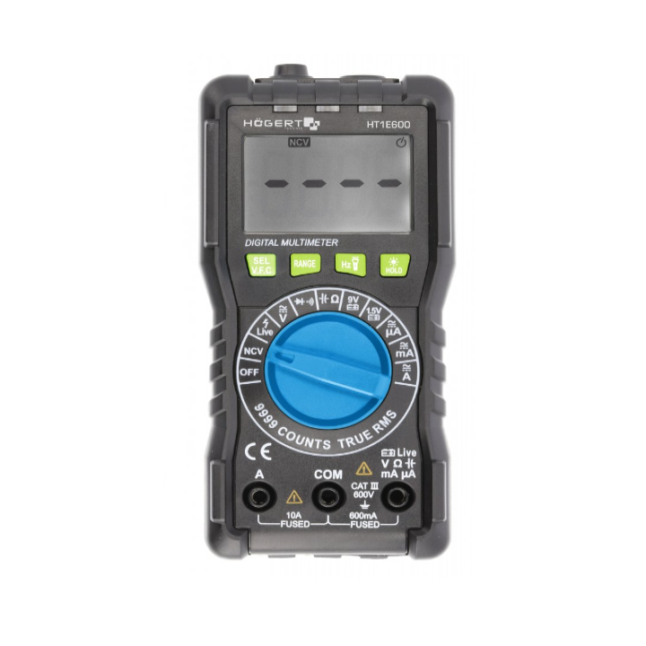 Multimètre numérique universel Hogert HT1E600, mesure jusqu’à 600V, catégorie de sécurité CAT III - vue 1