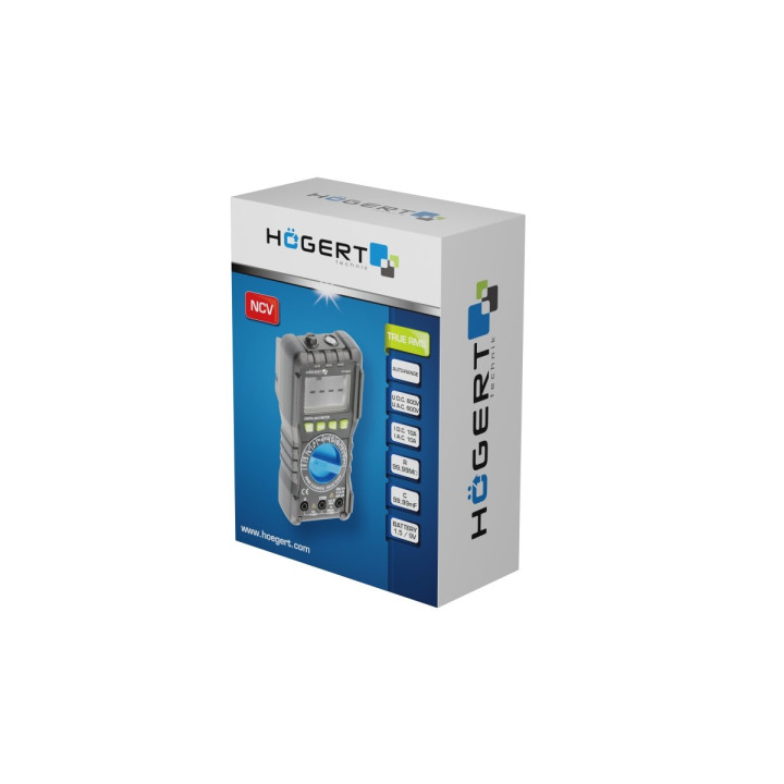 Hogert - Multimètre numérique - Cat 3 - 600V - Réf : HT1E600