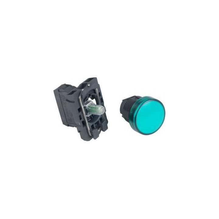 Schneider - Harmony voyant rond Ø22 - IP66 - vert - LED intégrée - 24V - Réf : XB5AVB3